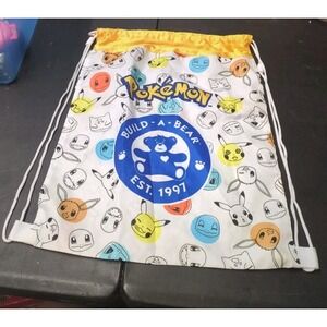 Pokemon Build A Bear Drawstring Bag Backpack Workshop Accessories Bear Carrier